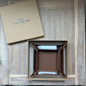 Coach Tan Leather Valet Tray